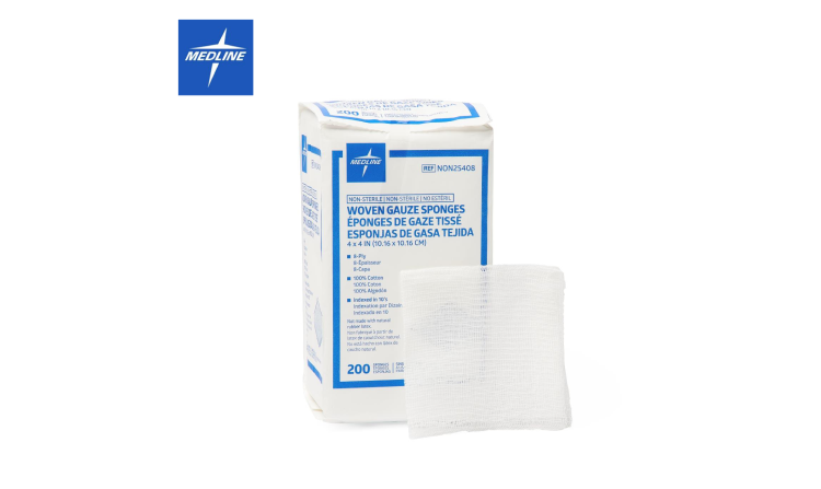 Medline Nonsterile 100% Cotton Woven Gauze Sponges