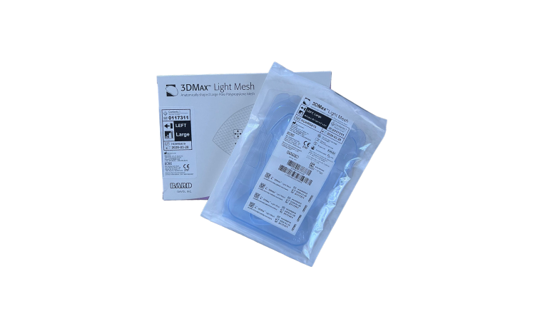 Hernia mesh polypropylene 3D Max Light 10.3cm x15.7cm Left