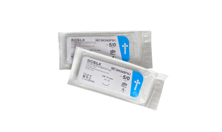 Non-absorbable surgical suture material Biosilk(Silk) 5-0